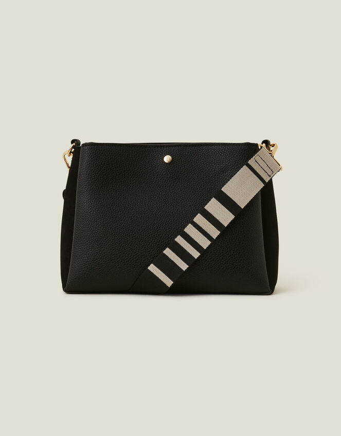 Webbing Strap Cross-Body Bag, Black (BLACK), large