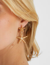 Double Drop Starfish Earrings, , large