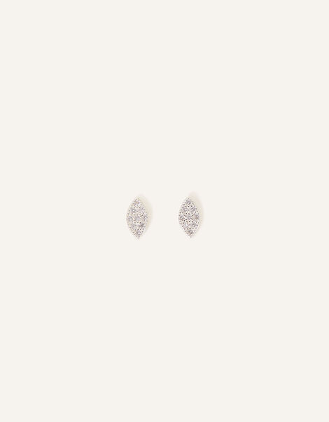 Sterling Silver Marquise Shape Earrings, , large