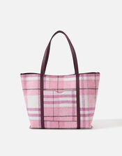 Checkered Tote with Pouch