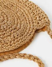 Metallic Shell Macram&eacute; Crossbody Bag, , large