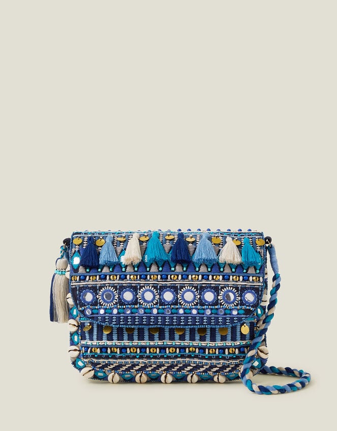 Mirror Tassel Cross-Body Bag, , large