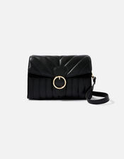 Annie Quilted Shoulder Bag, Black (BLACK), large