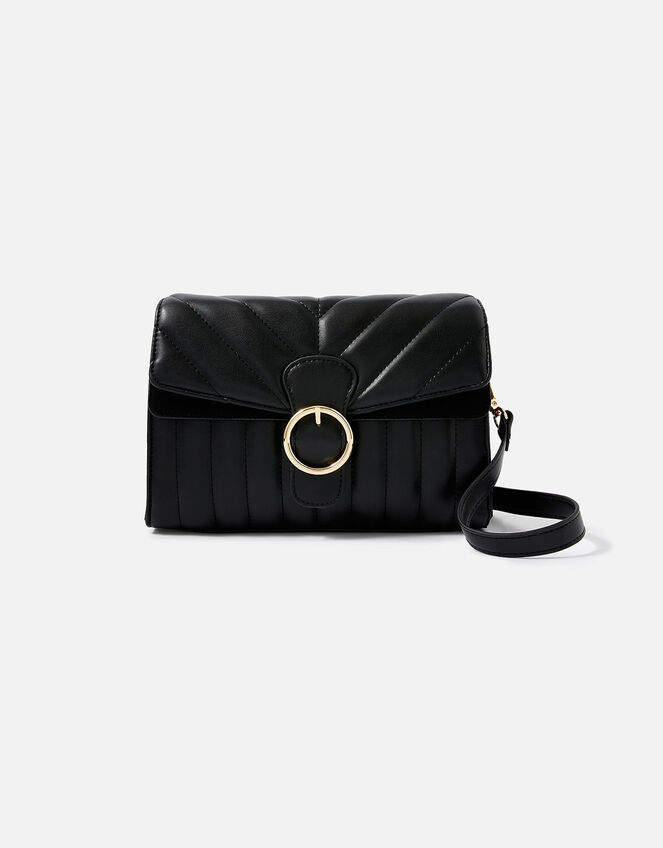 Annie Quilted Shoulder Bag, Black (BLACK), large