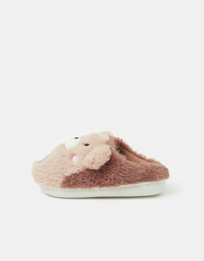 Girls Teddy Bear Slippers, Natural (NATURAL), large