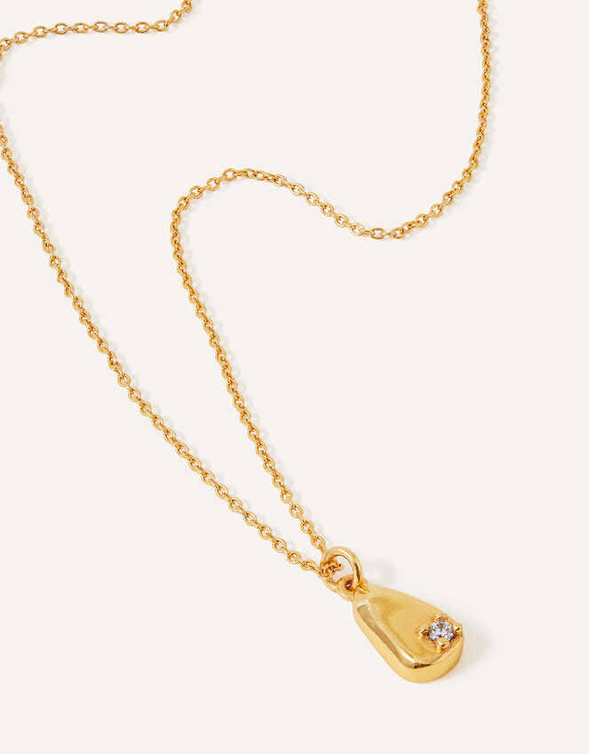 14ct GoldPlated Flat Pendant Necklace Gold Plated Accessorize UK