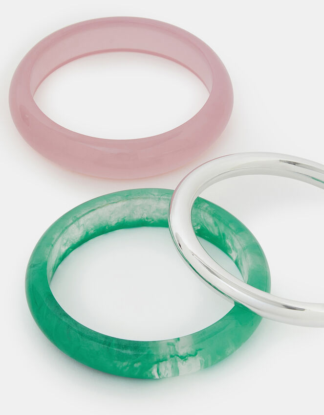 3-Pack Chunky Resin & Metal Bangles, , large