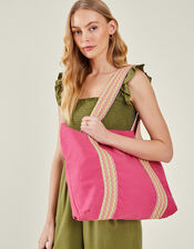 Webbing Shopper Bag, Pink (PALE PINK), large