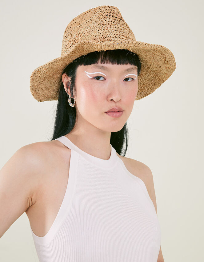 Stetson Seashell Straw Hat, Natural (NATURAL), large
