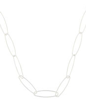 Sterling Silver Long Link Chain Necklace, , large