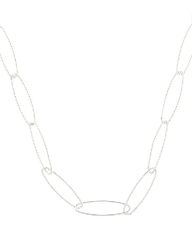 Sterling Silver Long Link Chain Necklace, , large