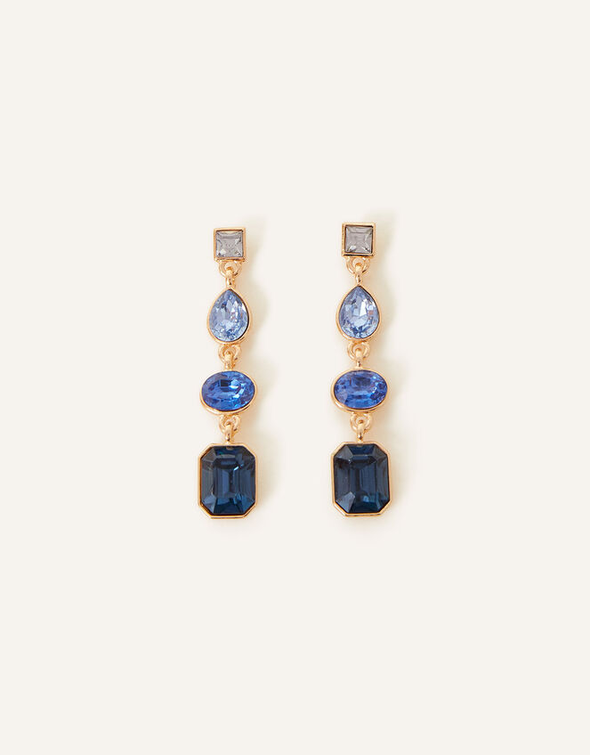 Eclectic Gem Long Drop Earrings Blue | Drops | Accessorize UK