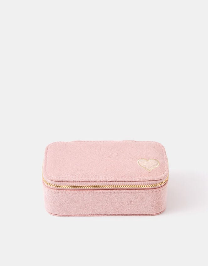 Heart Faux Suede Jewellery Box, , large