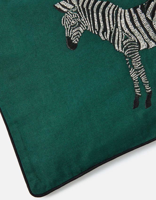 Zebra Embroidered Rectangular Cushion Cover, , large