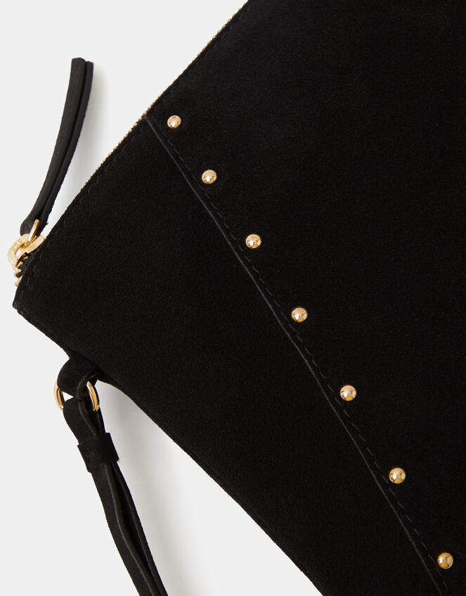 Stud Suede Clutch Bag, , large