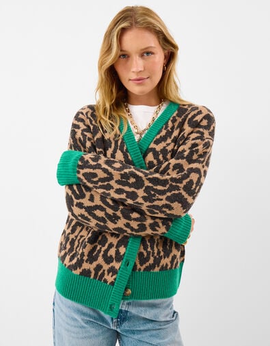 Leopard Print Cardigan, Leopard (LEOPARD), large