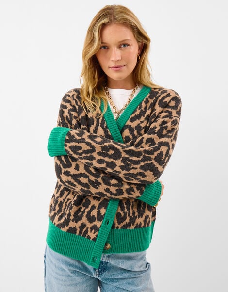 Leopard Print Cardigan, Leopard (LEOPARD), large
