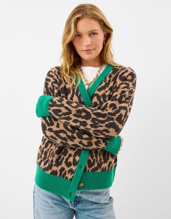 Leopard Print Cardigan, Leopard (LEOPARD), large