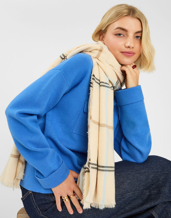 Check Print Blanket Scarf, , large