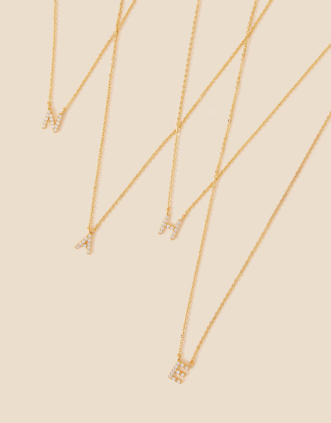 Gold-Plated Sparkle Initial Pendant Necklace, Gold (GOLD), large