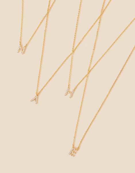 Gold-Plated Sparkle Initial Pendant Necklace Gold, Gold (GOLD), large