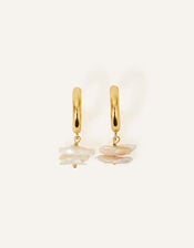 14ct Gold-Plated Keshi Pearl Hoop Earrings, , large