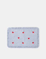 Embroidered Heart Stripe Cushion Cover, , large