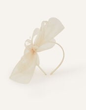 Mini Double Bow Crin Headband, Natural (CHAMPAGNE), large