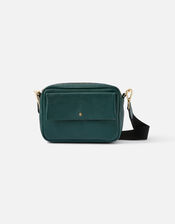 Leather Cross-Body Camera Bag, Green (GREEN), large