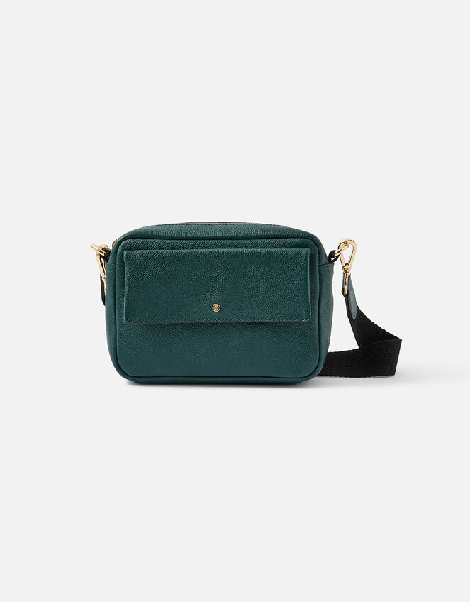 Leather Cross-Body Camera Bag, Green (GREEN), large