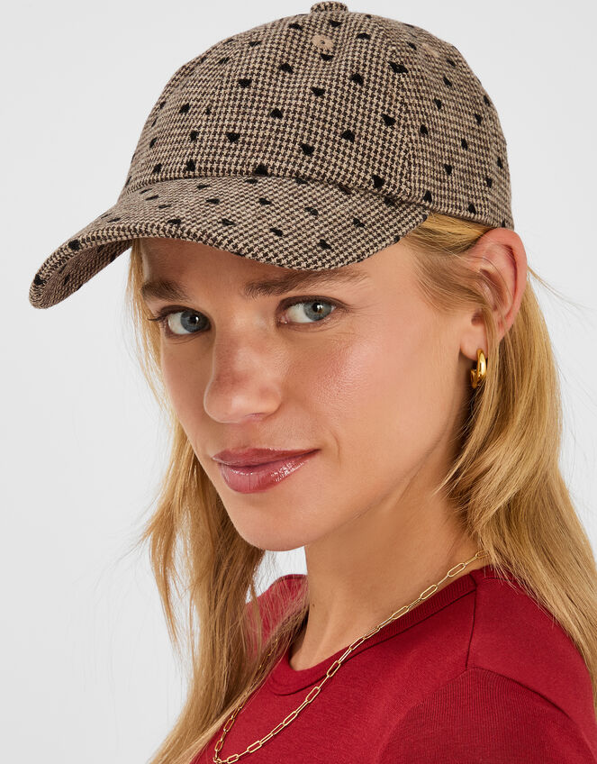 Heart Houndstooth Baseball Cap, , large