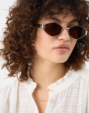 Hexagonal Metal Sunglasses, , large