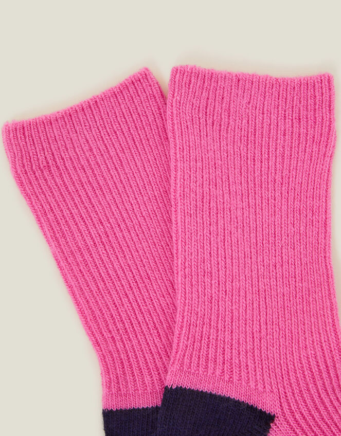 Cosy Rib Knit Socks, Pink (PINK), large