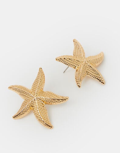 Statement Starfish Stud Earrings, , large