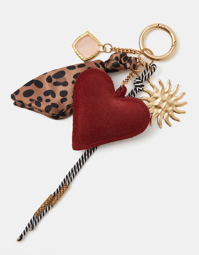 Ganni Bou Heart Charm in Leopard