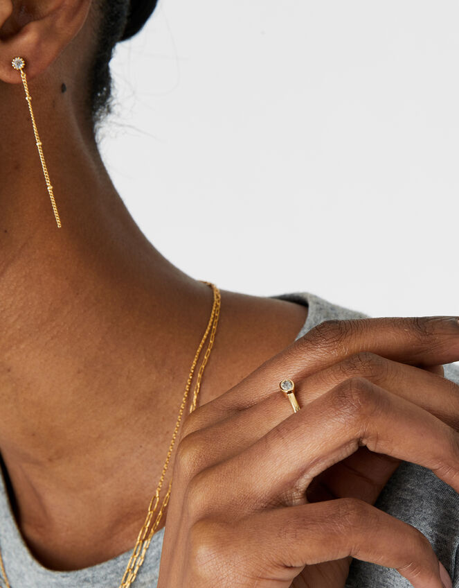 Gold-Plated Sparkle Oval Inset Ring Gold | Z for Accessorize ...