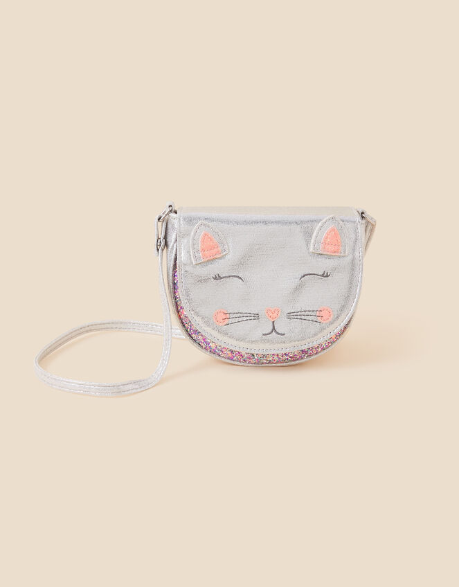 Embroidered Cat Cross-Body Bag, , large