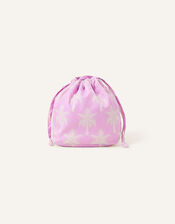 Mini Palm Print Drawstring Bag, Purple (LILAC), large