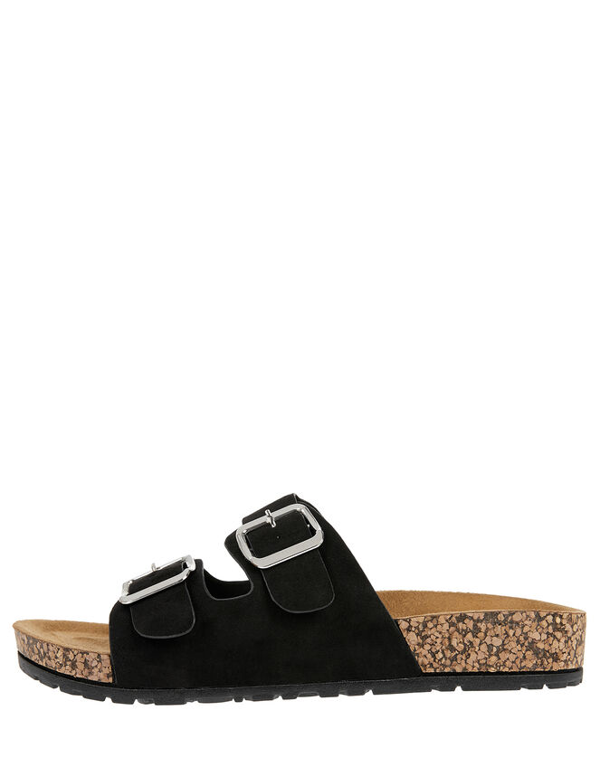 Glitter Strap Sliders, Black (BLACK), large