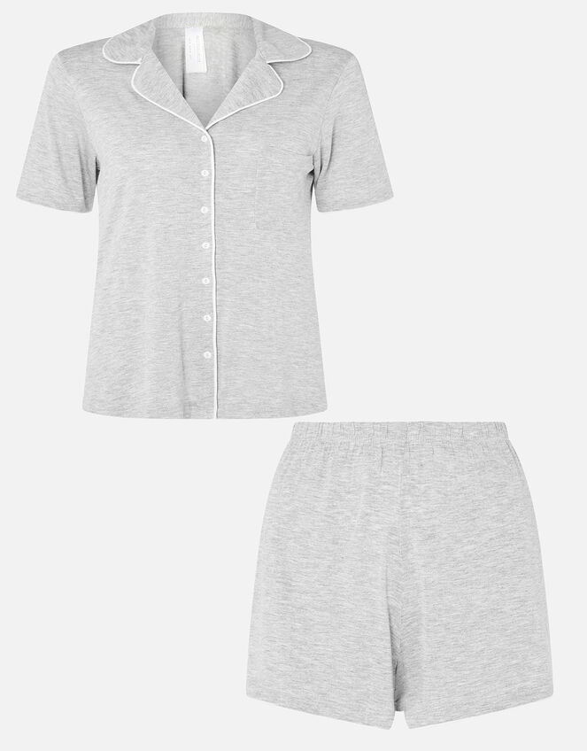 Jersey Shirt and Shorts Pyjama Set, Grey (GREY), large