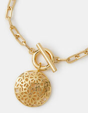 14ct Gold-Plated Filigree Charm T-Bar Bracelet, , large