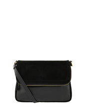 Sally Leather Cross-Body Bag, Black (BLACK), large