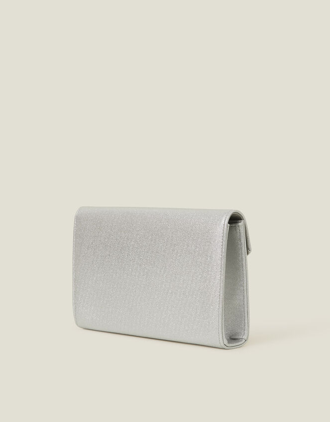 Metallic Envelope Clutch Bag, Silver (SILVER), large