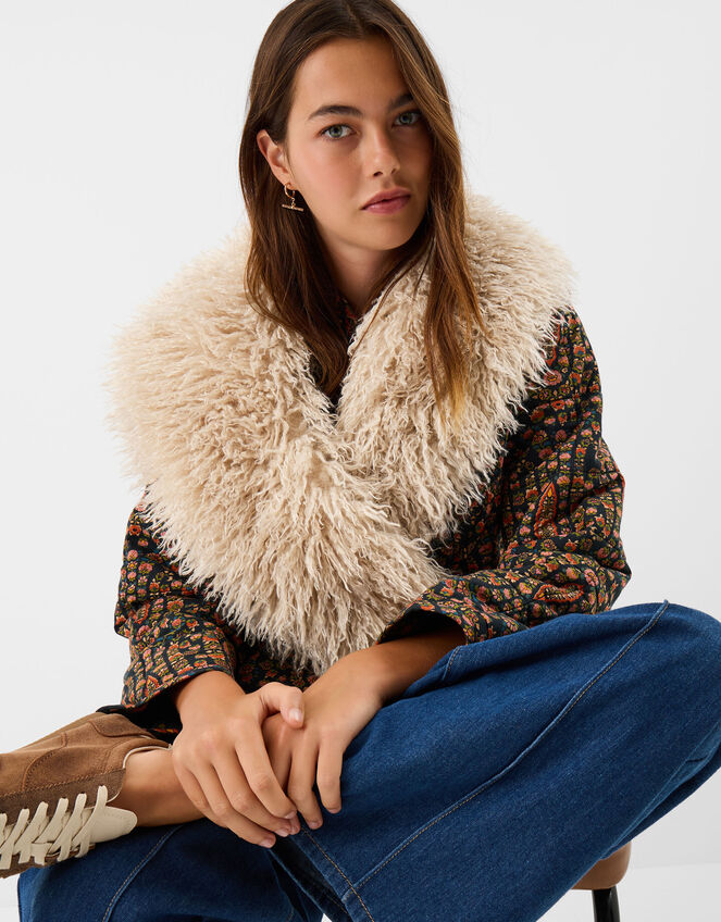 Shaggy Faux Fur Tippet Scarf, , large