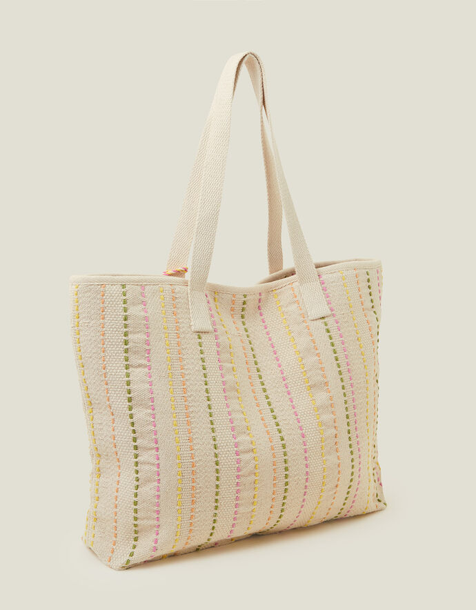 Copper Stripe Jute Shopper Bag