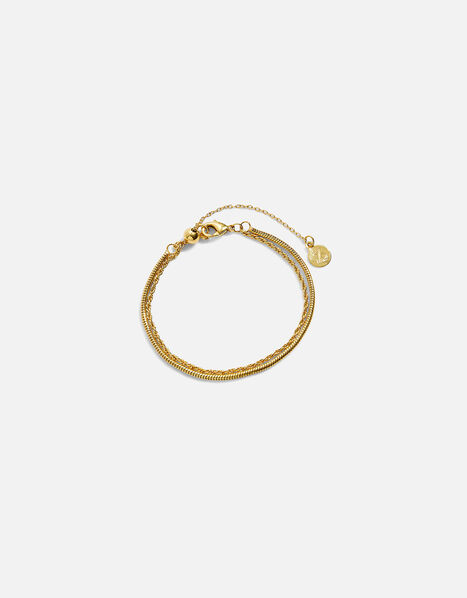 Gold-Plated Omega and Rope Chain Bracelet, , large