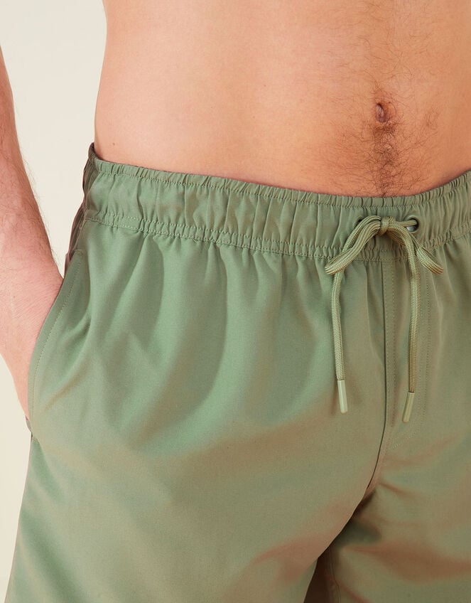 Mens Tie Waist Swimming Shorts, Green (KHAKI), large