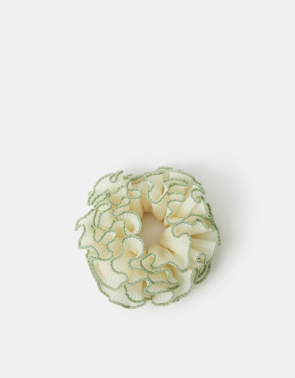 Oversized Frilly Pleated Hair Scrunchie, , large