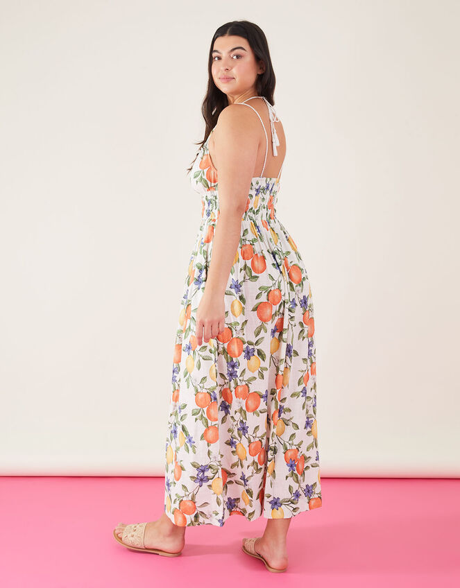 Lemon and Orange Strappy Sundress, Ivory (IVORY), large