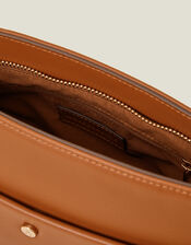 Faux Leather Small Cross-Body Bag, Tan (TAN), large